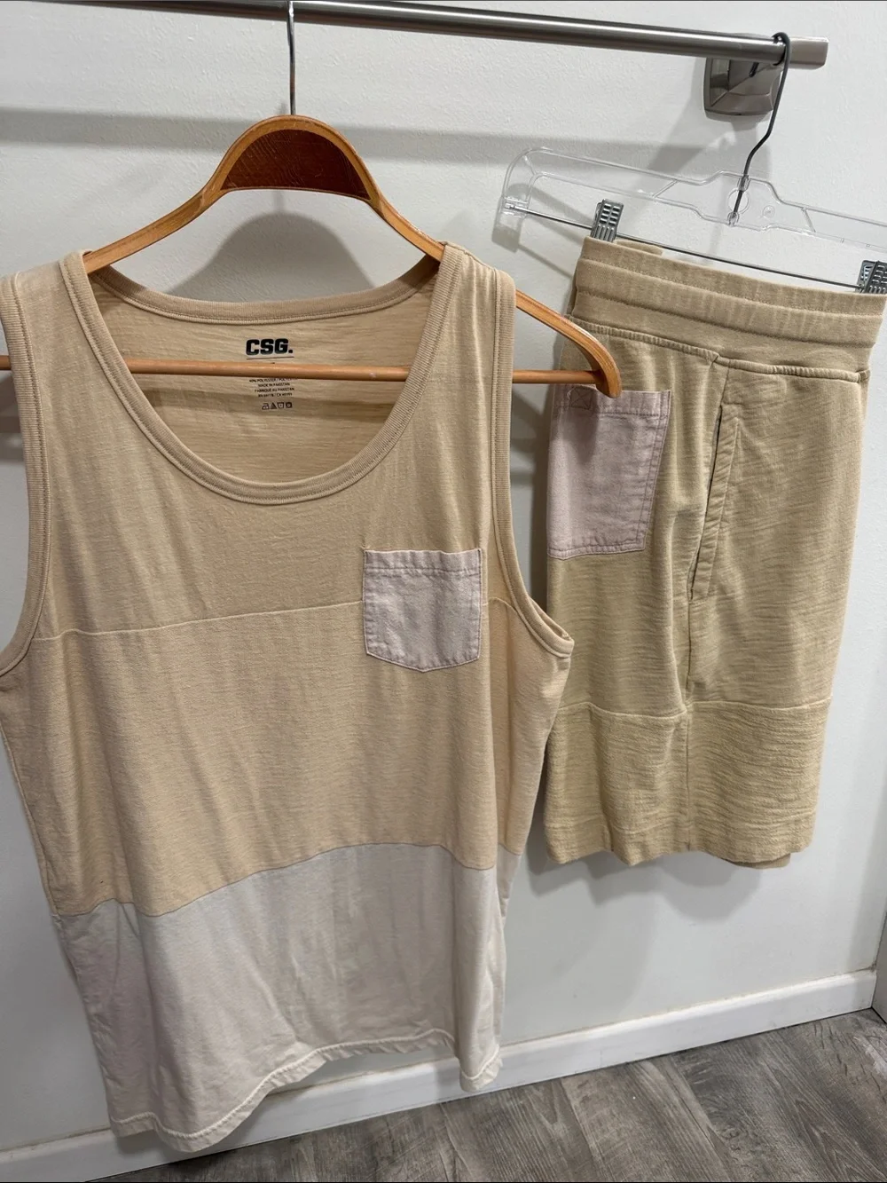CSG. Men's Tan Cotton Blend Shorts - Casual Comfort